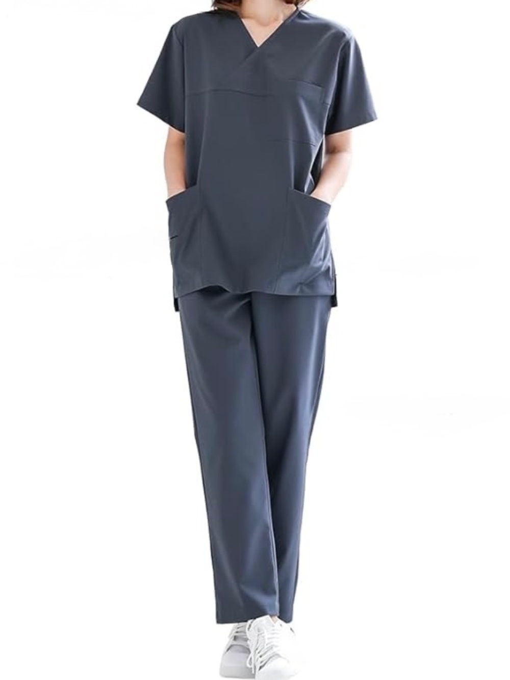 Gray Scrubs Set Pants and Top